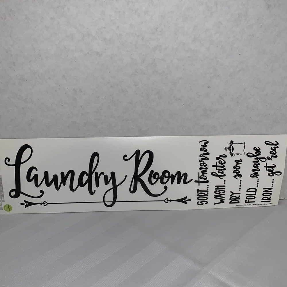 Laundry Room, Wall stickers. Peel and stick. Removable.